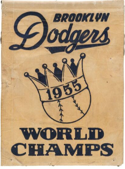 Reproduction of a World Champions Banner for the '55 Brooklyn & '20 Los  Angeles Dodgers - Pennant Factory